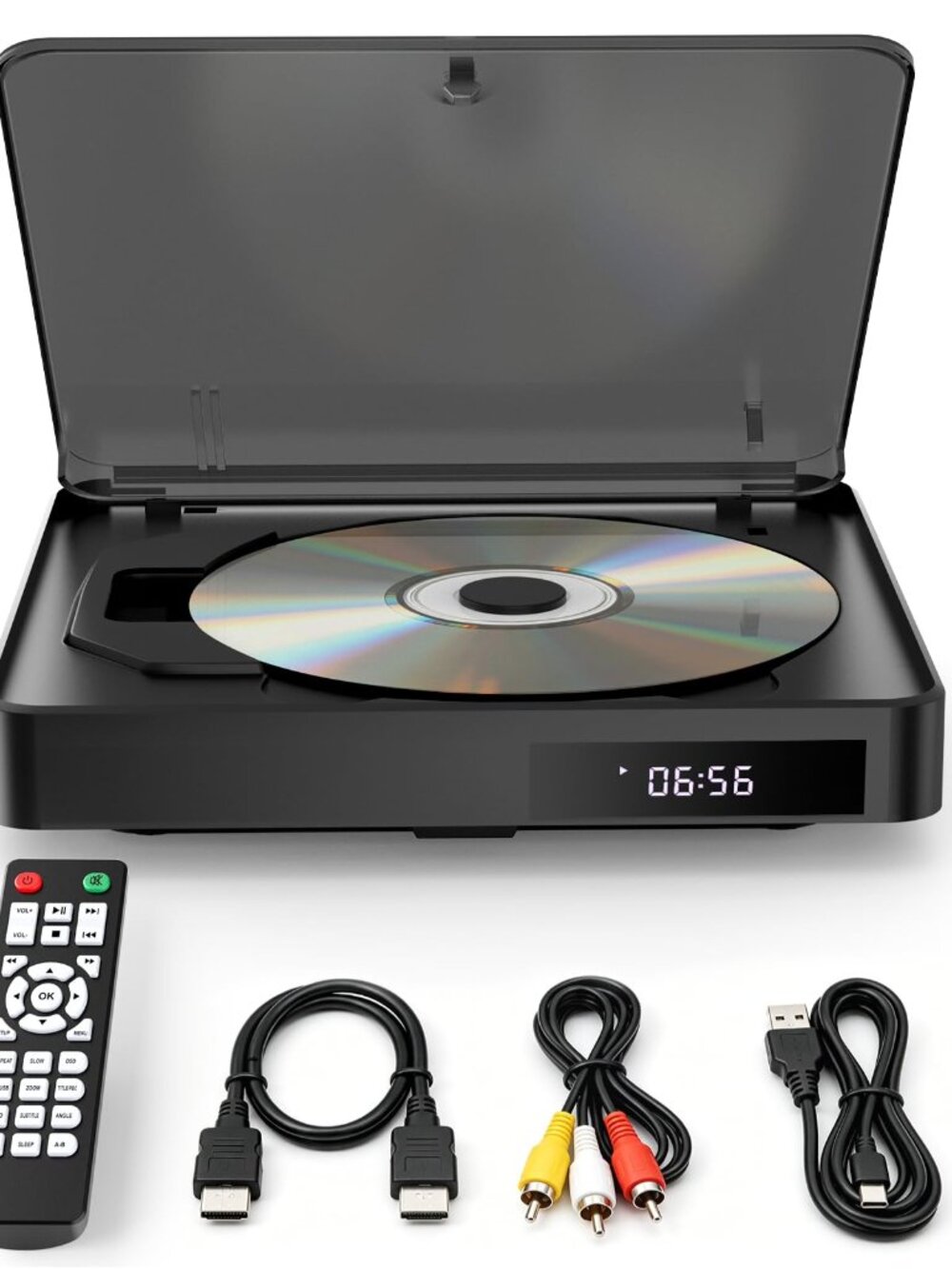 NEW DESOBRY Mini DVD Player for TV HDMI AV USB and TF Small all-region with RCA